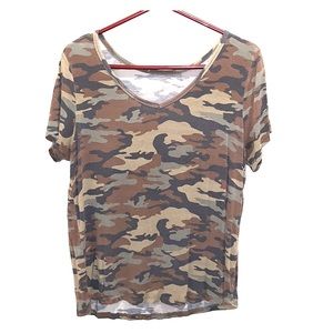 Camo vneck short sleeve shirt